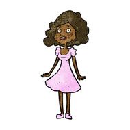 cartoon happy woman in dress N20