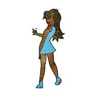 cartoon woman posing in dress N26