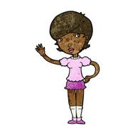 Cartoon Girl Waving N23