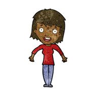 cartoon woman shrugging shoulders N324