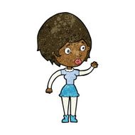 Cartoon Woman Waving N229