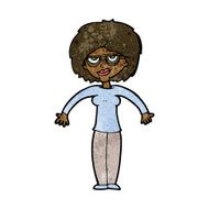 cartoon woman shrugging shoulders N325