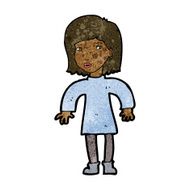 cartoon cautious woman N7