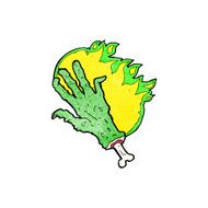 cartoon gross flaming zombie hand N3