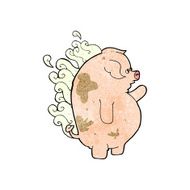 cartoon fat smelly pig N2