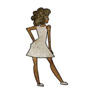 cartoon woman posing in dress N28