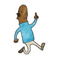 cartoon bald man with idea N16
