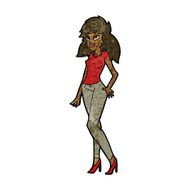 cartoon pretty woman N193