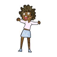 cartoon frightened woman N21