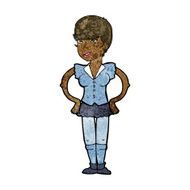 cartoon woman with hands on hips N147
