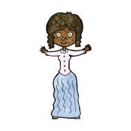 cartoon worried victorian woman N7