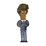 cartoon annoyed dark skin man