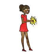 Cartoon Woman Clapping Hands N8