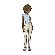 cartoon modern attractive woman N6