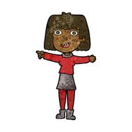 cartoon happy woman pointing N46