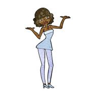 cartoon woman in cocktail dress N13
