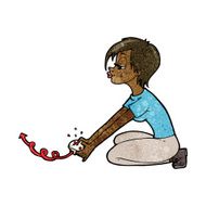 Cartoon Girl Playing Computer Games N9