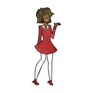cartoon pretty woman in dress N34