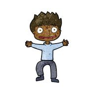 cartoon grinning boy N11