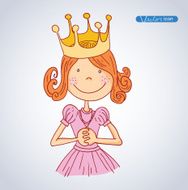 Princess crown set hand drawn vector N4