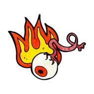 cartoon gross flaming eyeball N3
