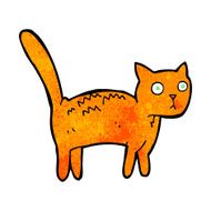 cartoon frightened cat N16