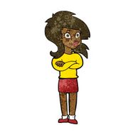 cartoon woman with folded arms N20