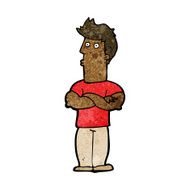 cartoon man with folded arms N23