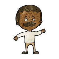 cartoon man with mustache waving N20