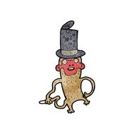 cartoon monkey wearing top hat N12