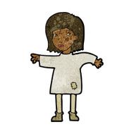 cartoon woman in patched clothing N8