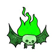 cartoon spooky skull bat N8