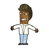 cartoon grining man with open arms N7