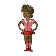 cartoon woman with hands on hips N149