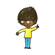 cartoon boy with question N17