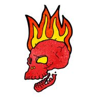 Cartoon Flaming Skull N36
