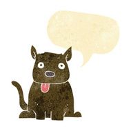 cartoon dog sticking out tongue with speech bubble N18