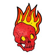 Cartoon Flaming Skull N37