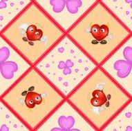 Pattern with cartoon hearts