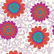 Abstract flowers vector pattern design