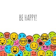 Background with color emoticons and place for text