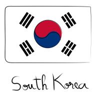 South Korea flag doodle