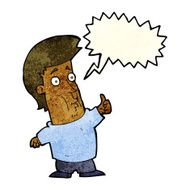 cartoon man giving thumbs up sign with speech bubble N18