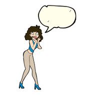 cartoon surprised woman with speech bubble N291