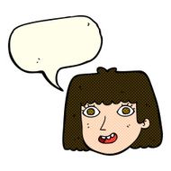 cartoon happy female face with speech bubble N219
