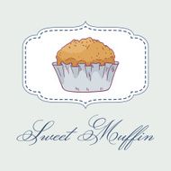 Vector illustartion of hand drawn muffin