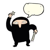 cartoon ninja with speech bubble N10