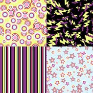 Vector kawaii patterns of Halloween related objects