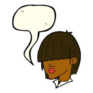 cartoon fashion haircut with speech bubble N9