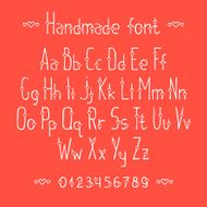Hand drawn font abc alphabet set Letter and number